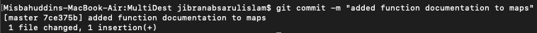 results of calling git commit